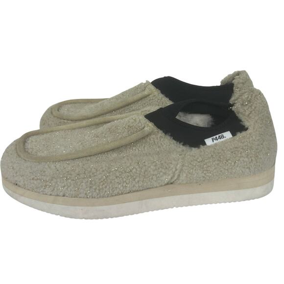 P448 Baby Lama Teddy Off White Vibram Sole Slip On Shoe Size 10 /EU 41 Slipper - Picture 7 of 10